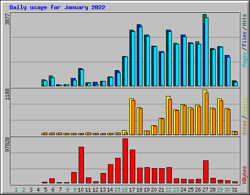 Daily usage for January 2022