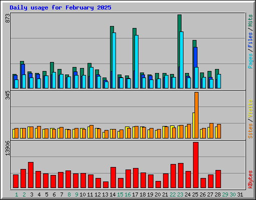Daily usage for February 2025