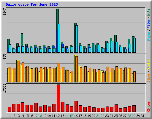 Daily usage for June 2025