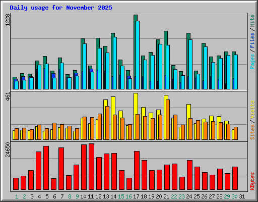Daily usage for November 2025