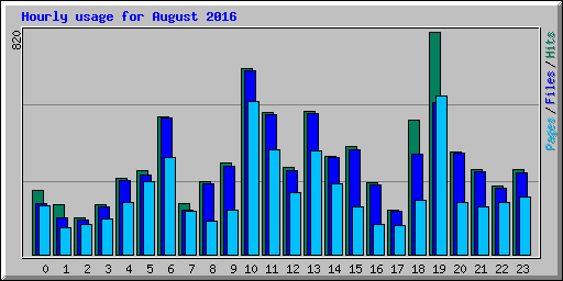 Hourly usage for August 2016