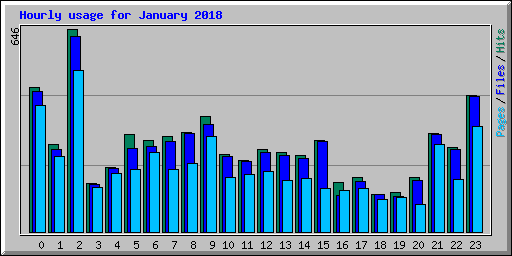Hourly usage for January 2018