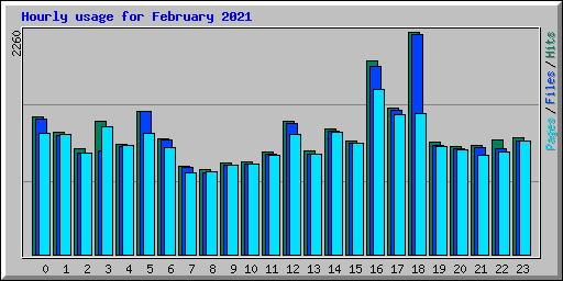 Hourly usage for February 2021