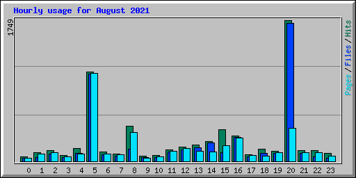 Hourly usage for August 2021