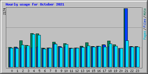 Hourly usage for October 2021