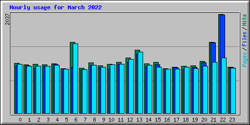 Hourly usage for March 2022