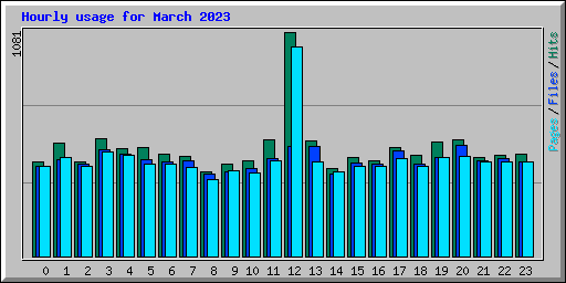 Hourly usage for March 2023