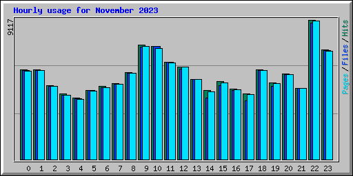 Hourly usage for November 2023