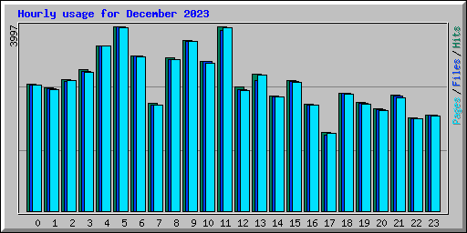Hourly usage for December 2023