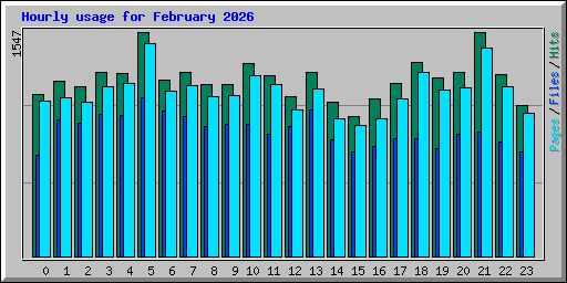 Hourly usage for February 2026